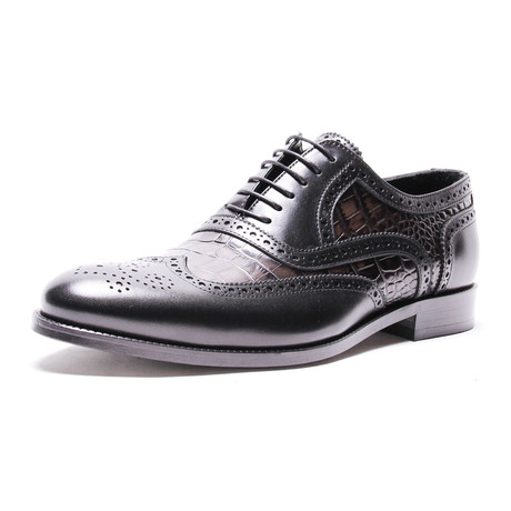 Double Layer Brogue Oxford // Anthracite