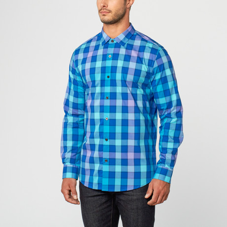 Lords Of Harlech // Casual Button-Up // Navy Plaid