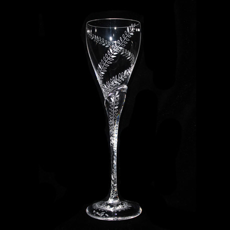 Leaf Design Crystal Glass