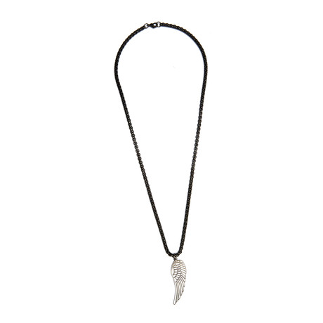 Metal Wing Necklace // Black
