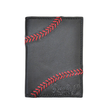 Baseball Stitch Front Pocket Wallet // Black
