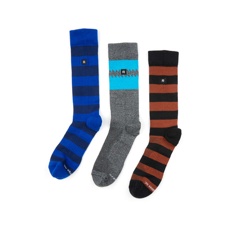 The Athletic Man Sock // Blue + Grey + Black // Set Of 3