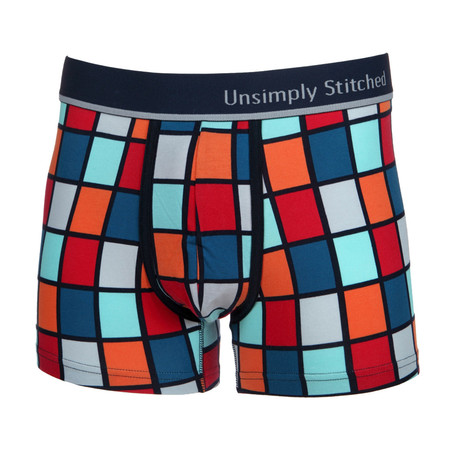 No Show Trunk // Mosaic Tile // Red + Blue Multi