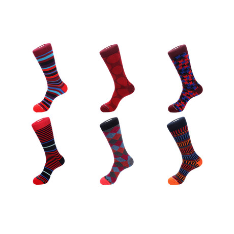 Mid-Calf Socks // Red Socks // Pack of 6