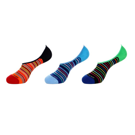 No-Show Socks // Rainbow Stripe // Pack of 3