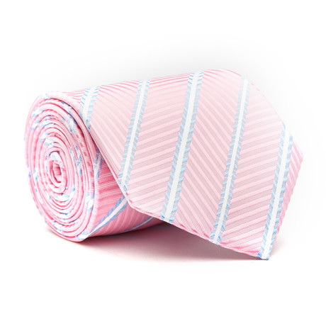 Hand Made Tie // Pink + Blue Stripe