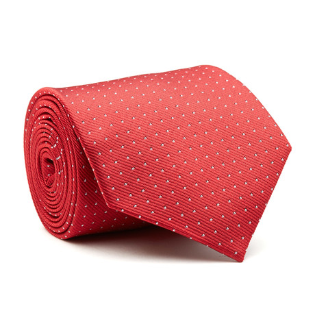 Hand Made Tie // Red + White Dot