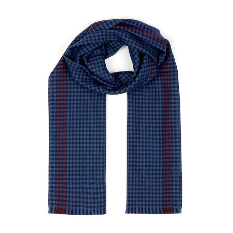 Wool Scarf // Blue + Red