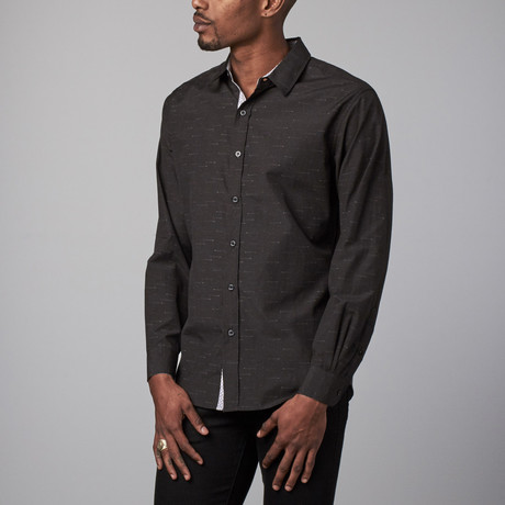 Wahr Long Sleeve Button-Up // Black + Red