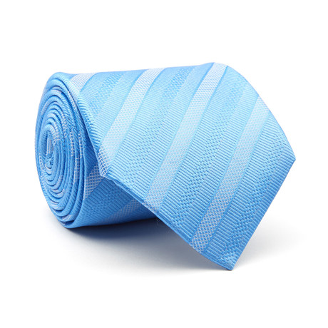 Diagonal Stripes Tie // Sky Blue