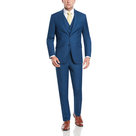 Torino Three-Piece Slim Fit Suit // French Blue