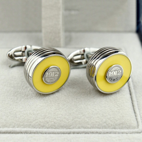 Montegrappa Piacere Cufflinks // Stainless Steel // Yellow