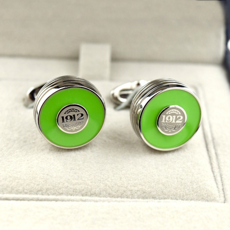 Montegrappa Piacere Cufflinks // Stainless Steel // Lime