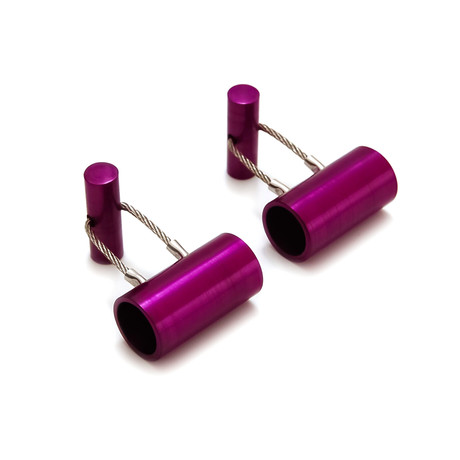 Round Aluminum Cufflinks // Purple