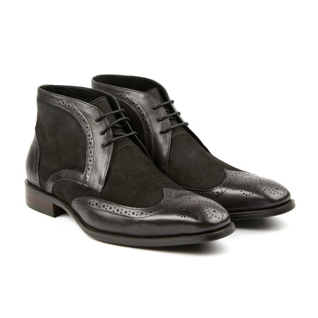 Lace Up Wing-Tip Oxford // Gunmetal