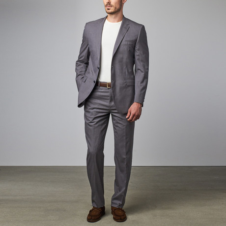 Textured Notch Lapel Suit // Light Grey