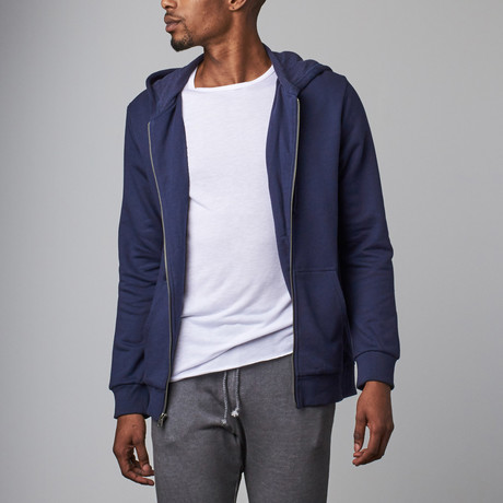 Modal French Terry Zip-Up Hoodie // Navy