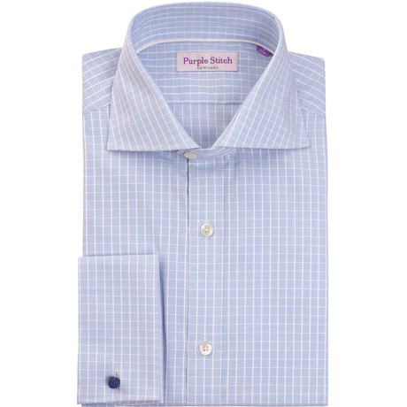 Thompson Button-Up Shirt // Light Blue + White Checks