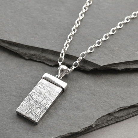 Silver Tipped Meteorite Necklace