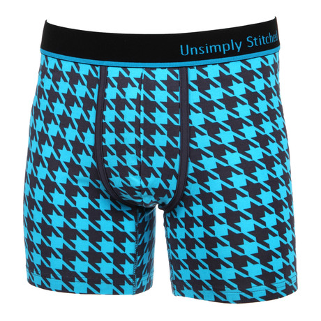 Houndstooth Boxer Brief // Teal