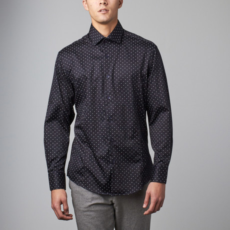 Long-Sleeve Button-Up Shirt // Navy