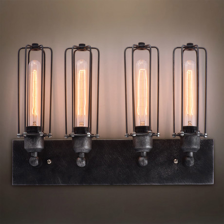 4-Armed Linear Cage Vanity Sconce