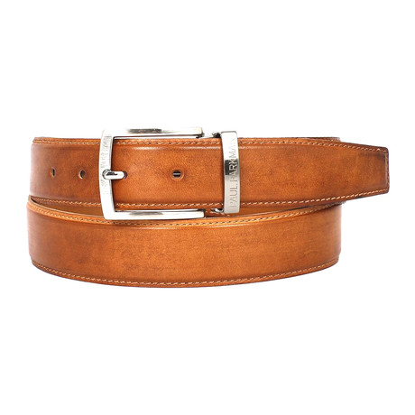 Hand-Painted Leather Belt // Tobacco