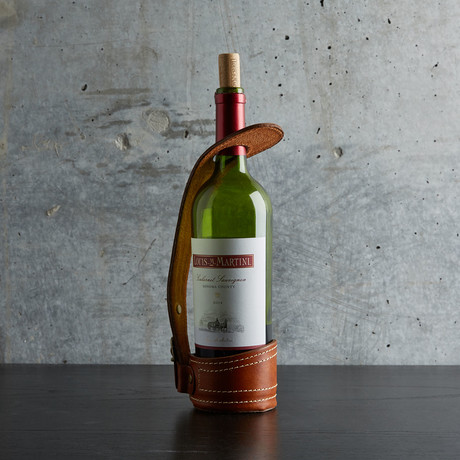 Original Leather Wine Holder // Cognac