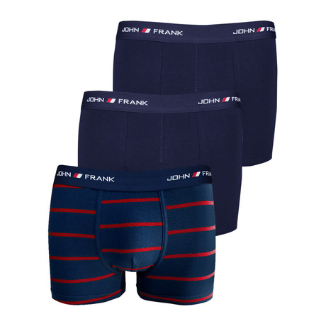 Solid Boxer Brief Pack // Set of 3 // Navy + Red