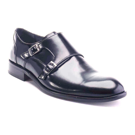 Double Monk Strap Shoe // Black