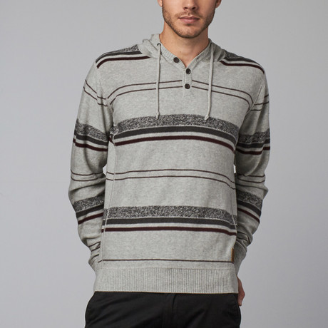 Hooded Drawstring Sweater // Light Grey