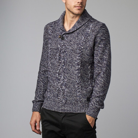Shawl Collar Sweater // Navy