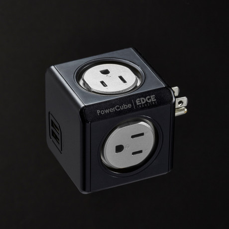 PowerCube Original USB Surge Protected // Black + Silver