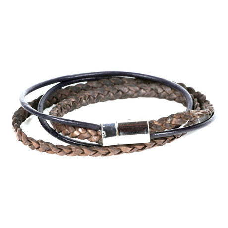 Ozan Leather Bracelet // Black