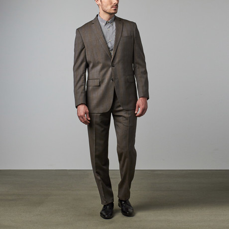 Wool Suit // Grey + Tan Check