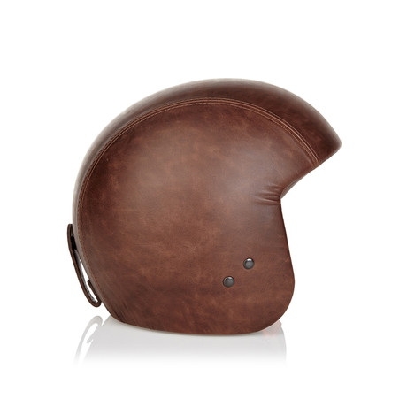 Brown Leather Helmet // No Visor
