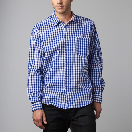 Howard Gingham Button-Up // Navy + White