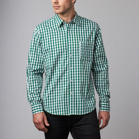 Howard Gingham Button-Up // Green + White