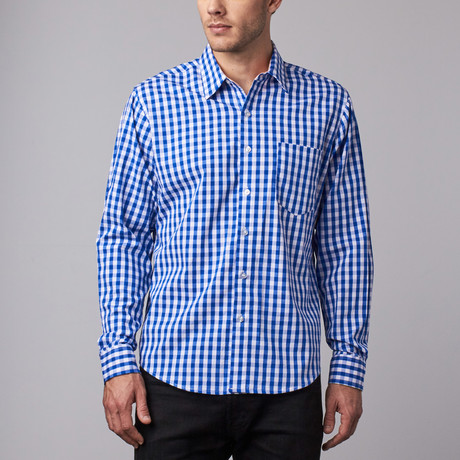 Howard Gingham Button-Up // Blue + White