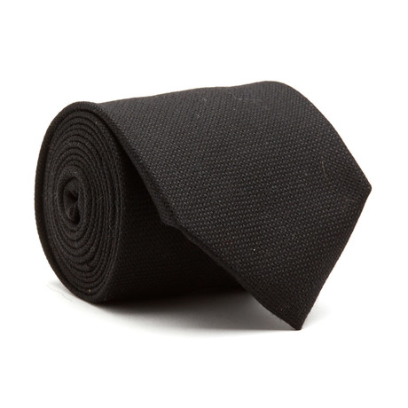 Uptown Wool Tie // Black Textured