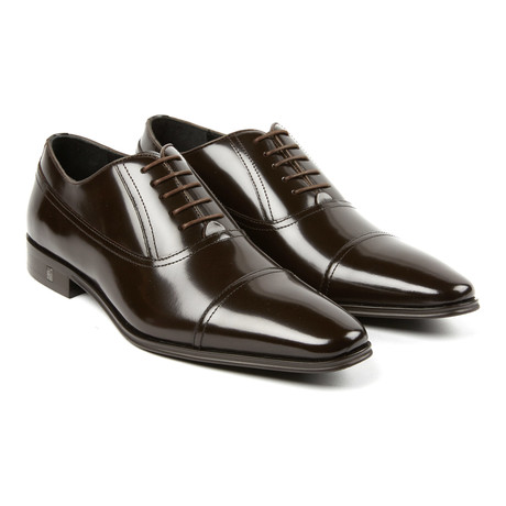 Lace-Up Long Seam Cap Toe Oxford // Brown