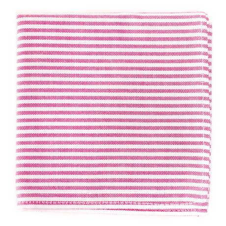 Stripes Pocket Square // Red + White
