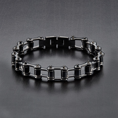 Bicycle Chain Link Bracelet // Black IP Stainless Steel
