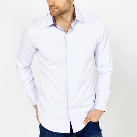Kellman Pin Stripe Button-Up Shirt // White