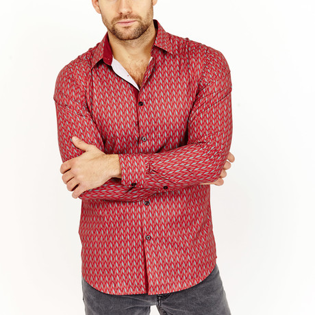 Kendall Button-Up Shirt // Dark Red