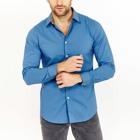 Monroe Button-Up Shirt // Slate Blue