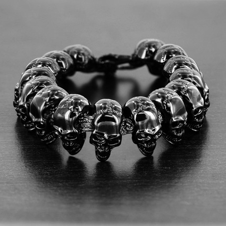 Skull Link Bracelet // Black IP Stainless Steel