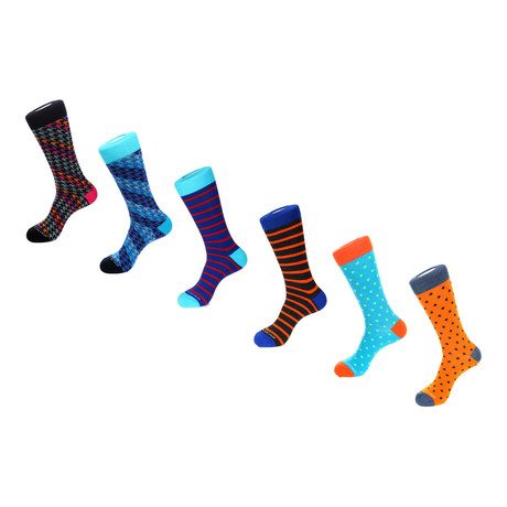 Dress Socks // Stripes + Spots // Pack of 6
