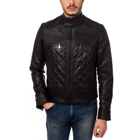 Quilted Leather Jacket // Nero