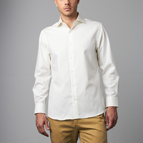 Long-Sleeve Modern Fit Dress Shirt // Cream